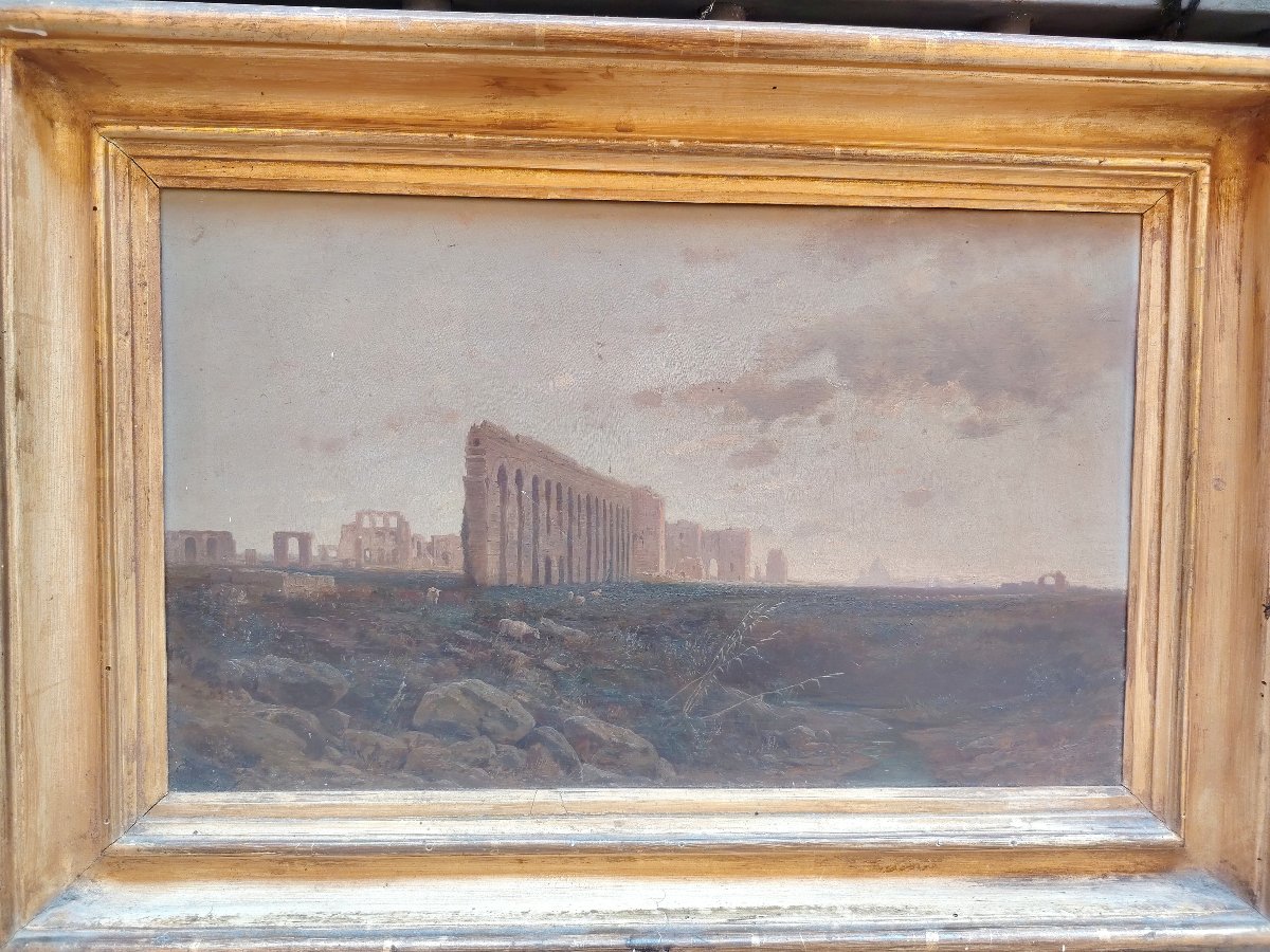 Peinture à l'huile sur bois Ettore Cumbo Borgia 1872-photo-8