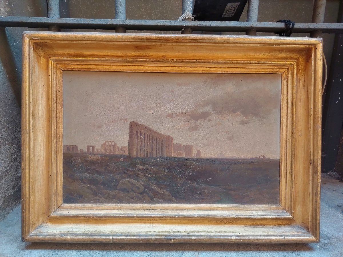 Peinture à l'huile sur bois Ettore Cumbo Borgia 1872-photo-3