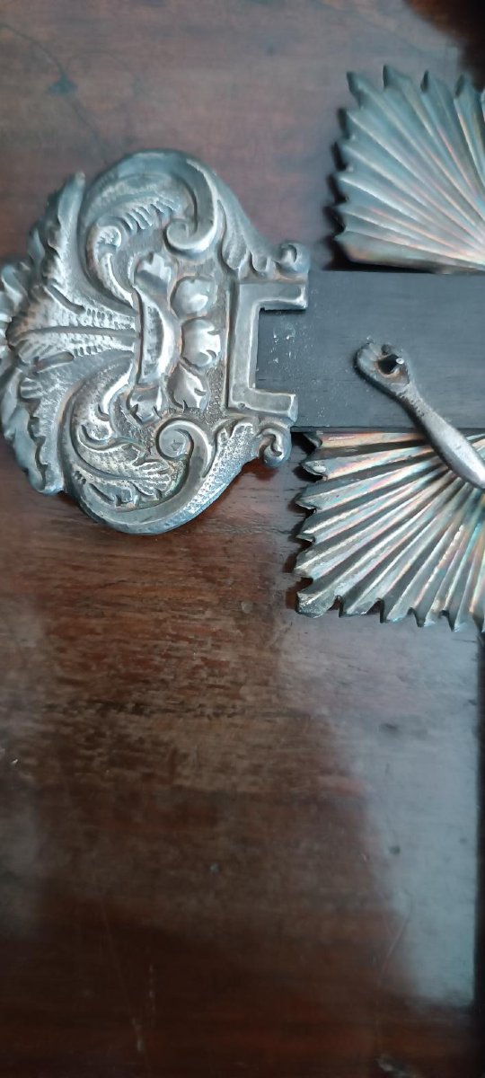 Antique Crucifix And Holy Water Font, Silver, 19th Century, Naples-photo-1