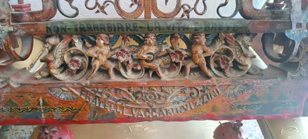 Élément important d'une charrette sicilienne des frères Vaccaro - Vizzini, début du XXe siècle -photo-4