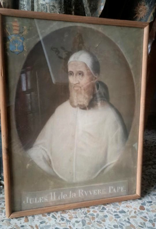 Tempera ancienne sur papier - portrait du pape Jules II de la rovere- XVIIIe siècle-photo-2