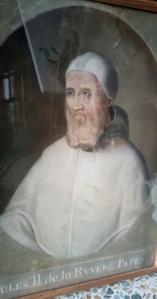 Tempera ancienne sur papier - portrait du pape Jules II de la rovere- XVIIIe siècle-photo-3
