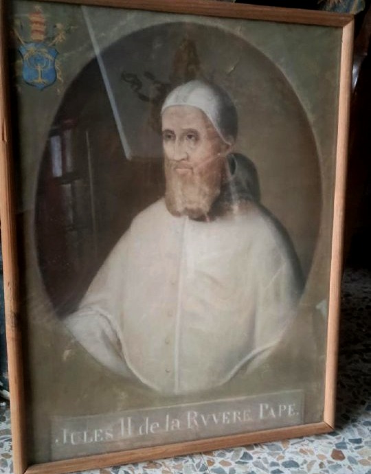 Tempera ancienne sur papier - portrait du pape Jules II de la rovere- XVIIIe siècle-photo-3