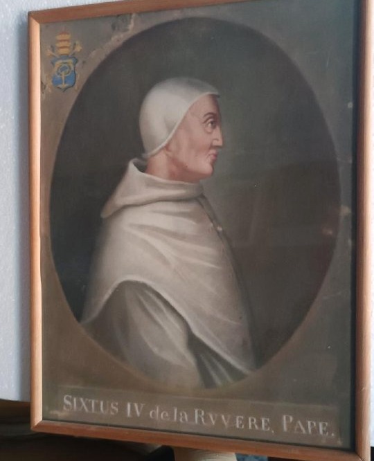 Antique Tempera On Paper  - Portrait Of Pope Sixtus VI - 18th Century-photo-3