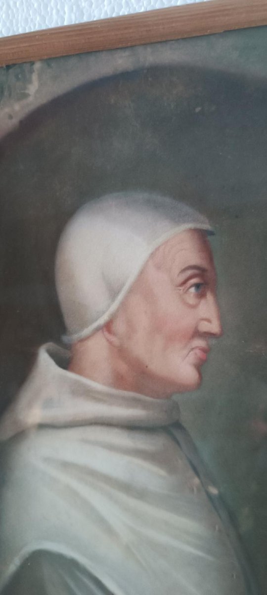 Antique Tempera On Paper  - Portrait Of Pope Sixtus VI - 18th Century-photo-3