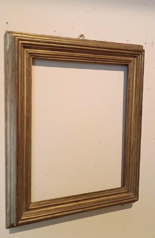 Antique Gilded Wooden Frame, Early 18th Century, Italy-photo-3