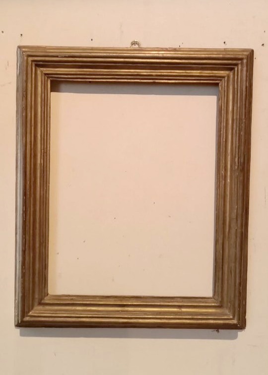 Antique Gilded Wooden Frame, Early 18th Century, Italy