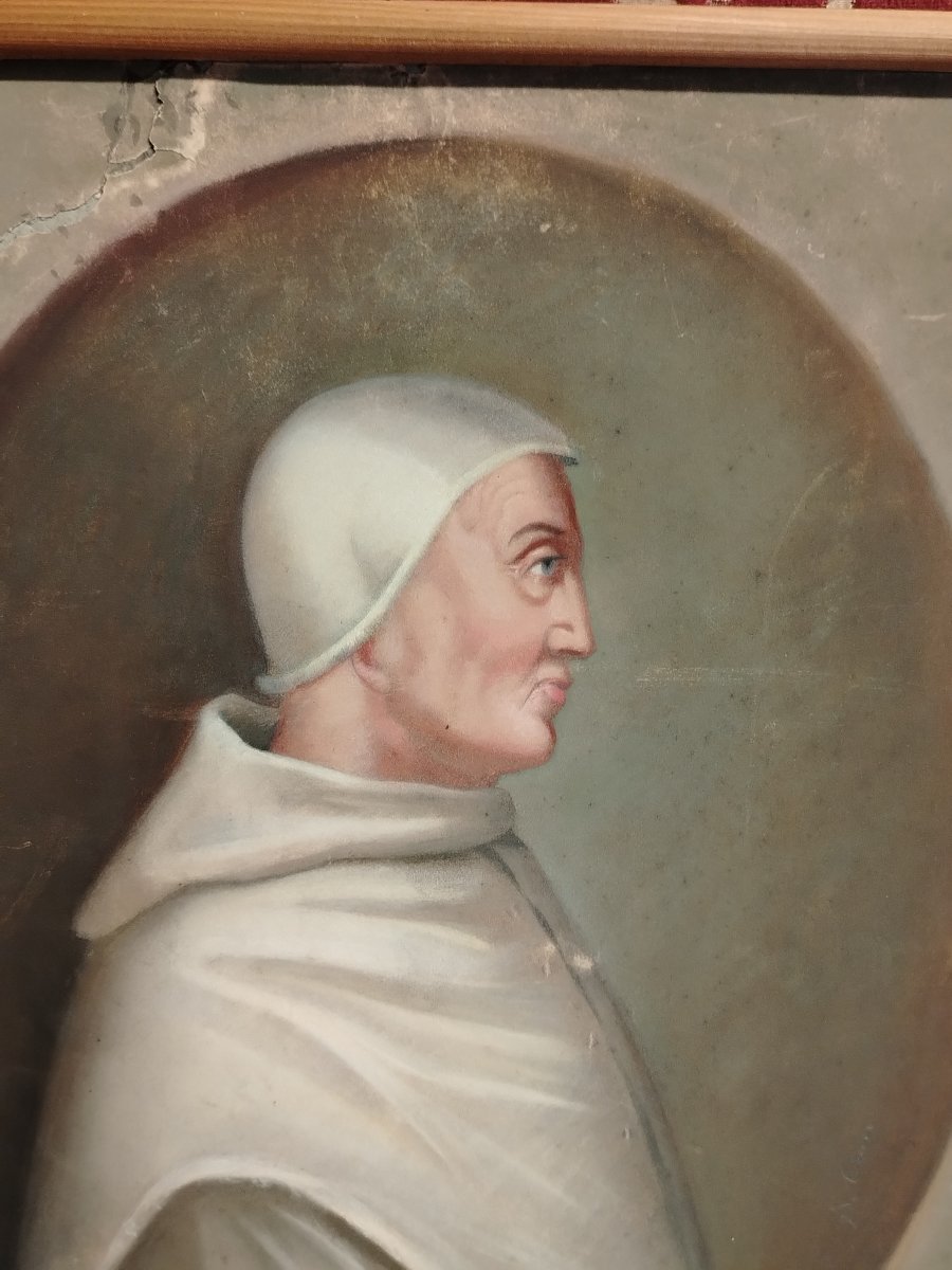 Antique Tempera On Paper  - Portrait Of Pope Sixtus VI - 18th Century-photo-1