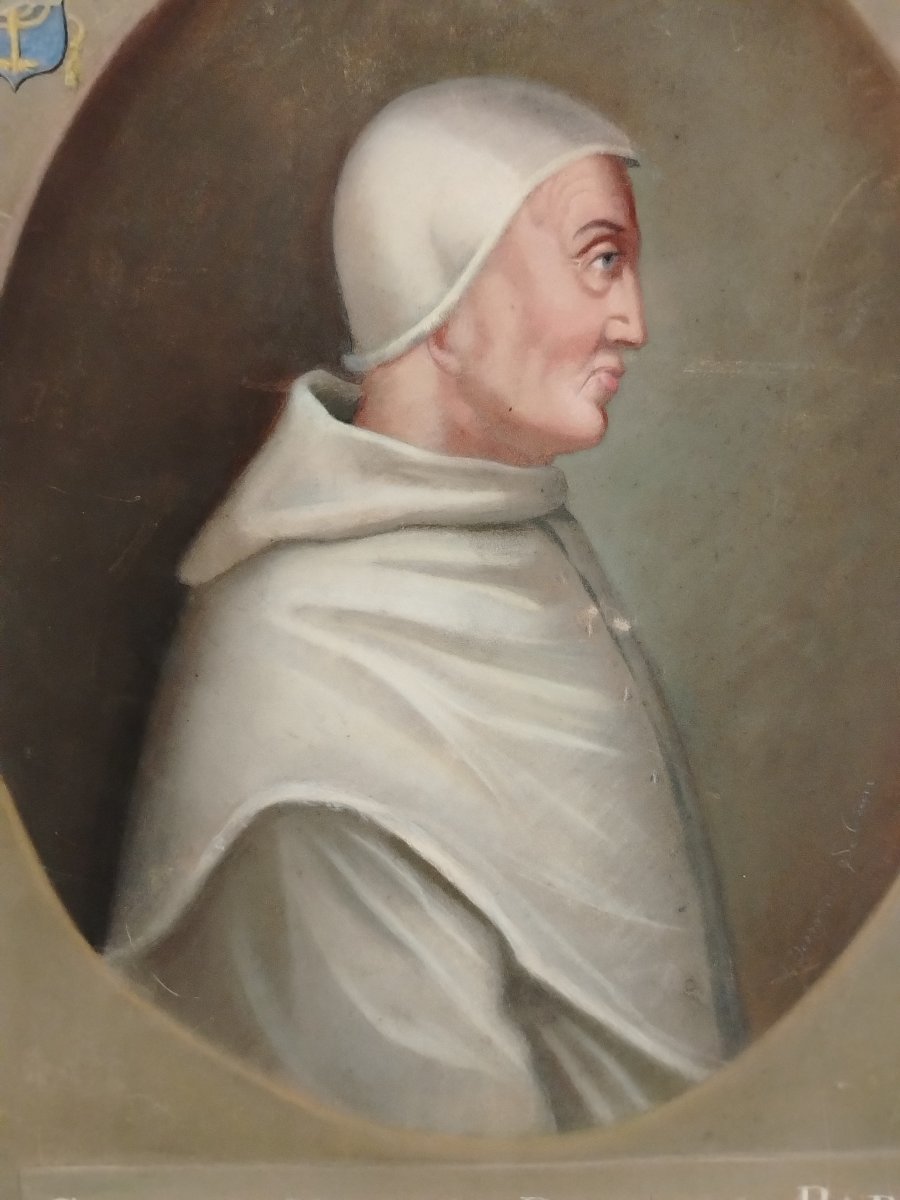 Antique Tempera On Paper  - Portrait Of Pope Sixtus VI - 18th Century-photo-3
