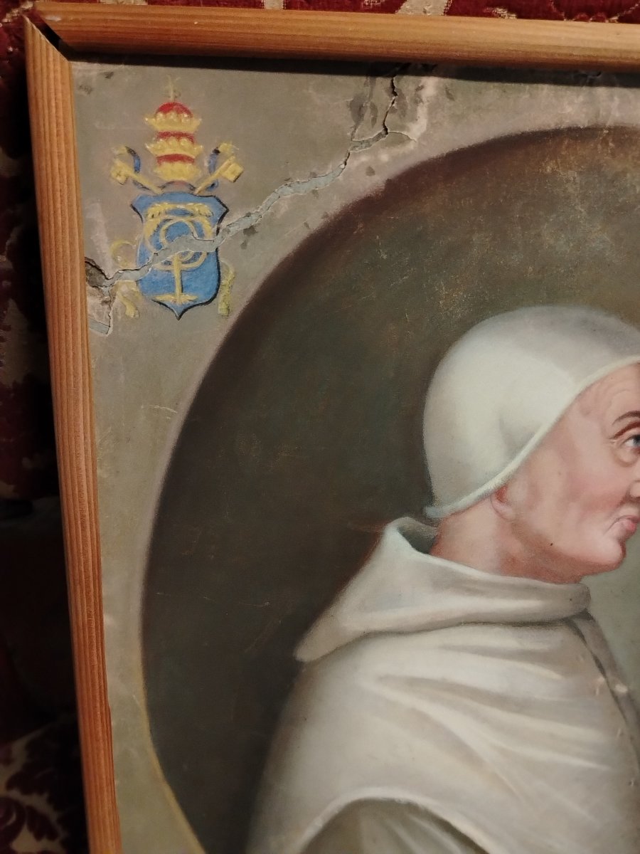 Antique Tempera On Paper  - Portrait Of Pope Sixtus VI - 18th Century-photo-7