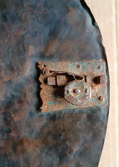 Antique Tabernacle Door—baroque-style Gilded Copper Repoussé-photo-4