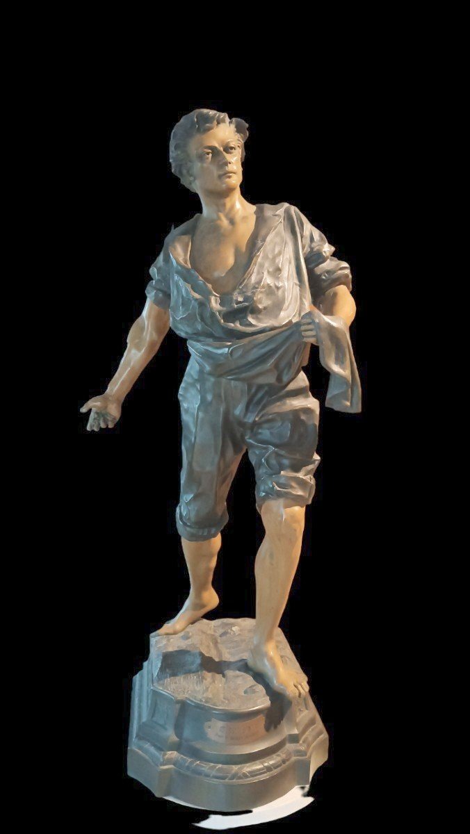  Sculpture: "allegory Of Agriculture" By F. Milliot, 103 Cm High-photo-2