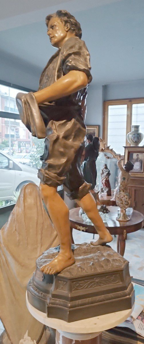  Sculpture: "allegory Of Agriculture" By F. Milliot, 103 Cm High-photo-4