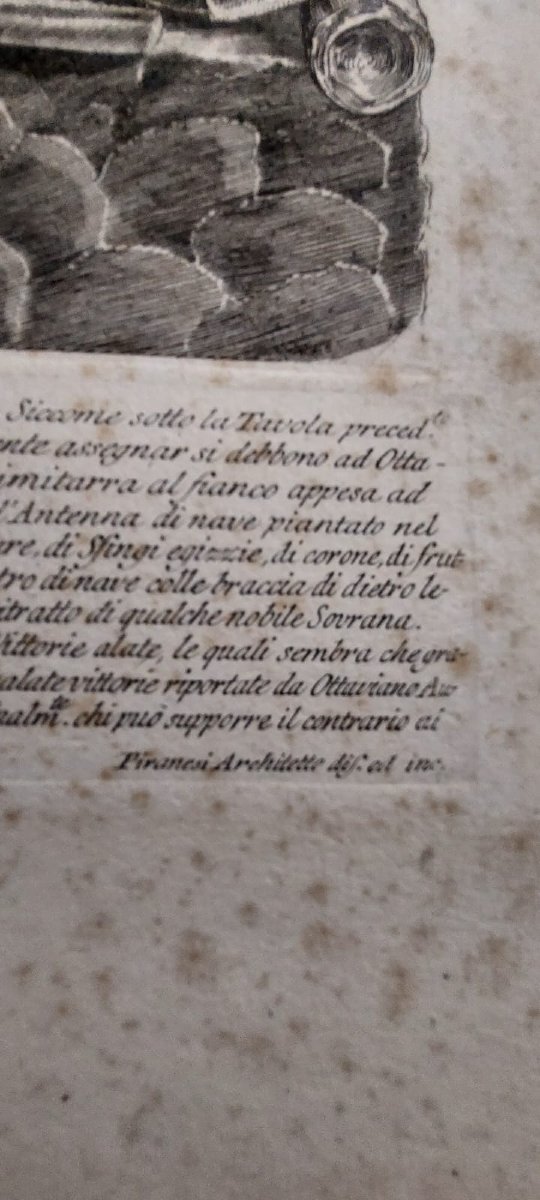 Grande gravure Giovanni Battista Piranesi.   Trophées d'Octave Auguste. 1753 -photo-2