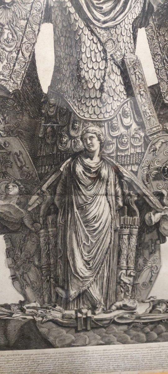 Grande gravure Giovanni Battista Piranesi.   Trophées d'Octave Auguste. 1753 -photo-7
