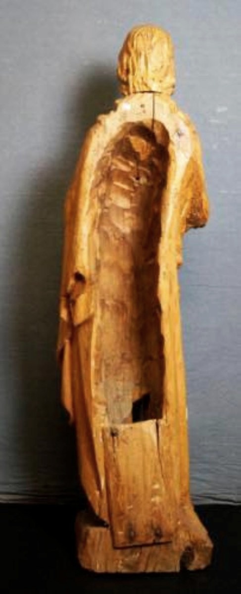 Sculpture en bois sculpté de saint Jean H.115 CM Italie XVIIe siècle-photo-3