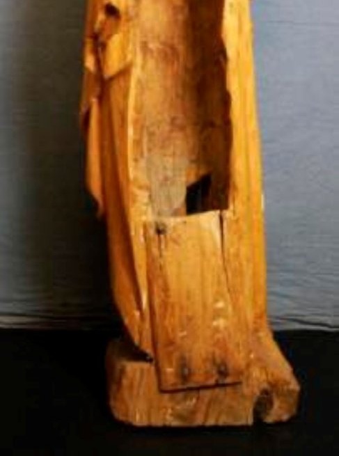 Sculpture en bois sculpté de saint Jean H.115 CM Italie XVIIe siècle-photo-3
