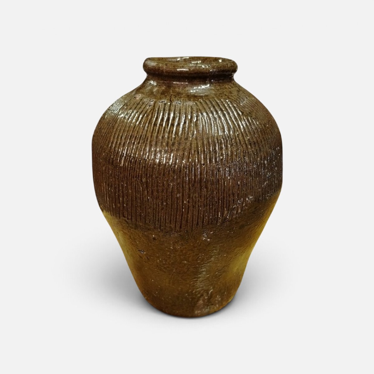 Antique Chinese Glazed Stoneware Rice Wine Jar, Originally From  China