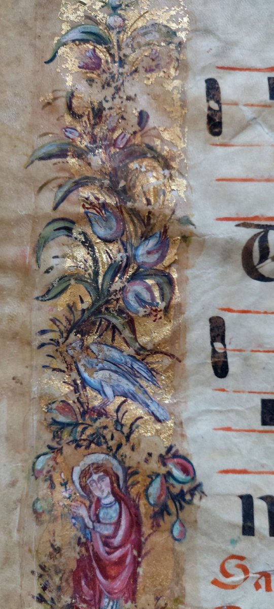 Illuminated Antiphonary On Parchment, 15th Century. Central Italy. 60 X 43 Cm.-photo-1