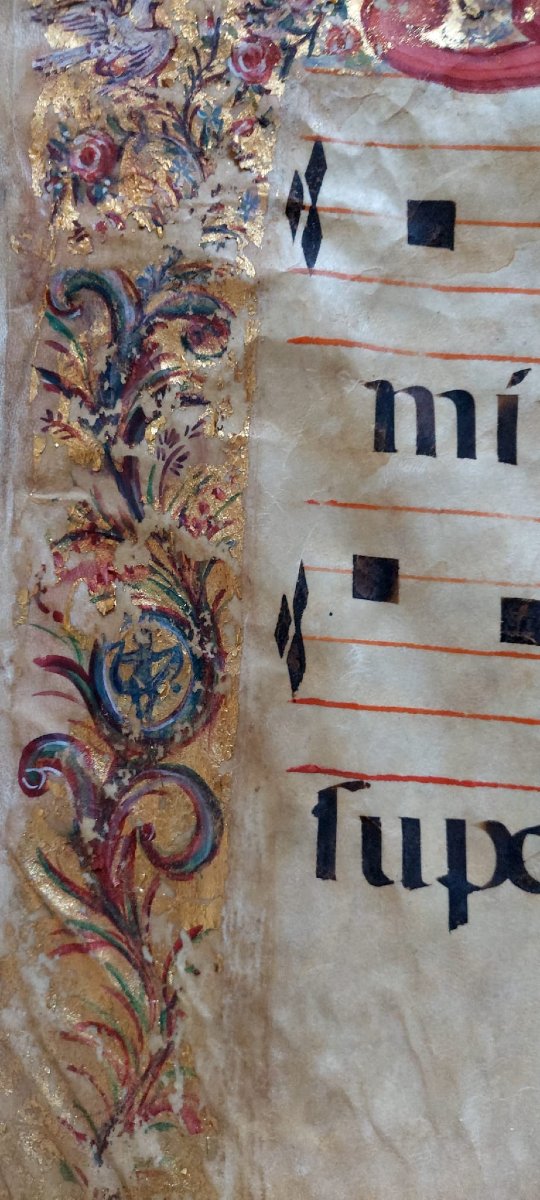Illuminated Antiphonary On Parchment, 15th Century. Central Italy. 60 X 43 Cm.-photo-3