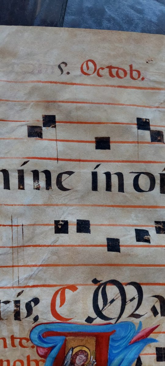 Illuminated Antiphonary On Parchment, 15th Century. Central Italy. 60 X 43 Cm.-photo-4