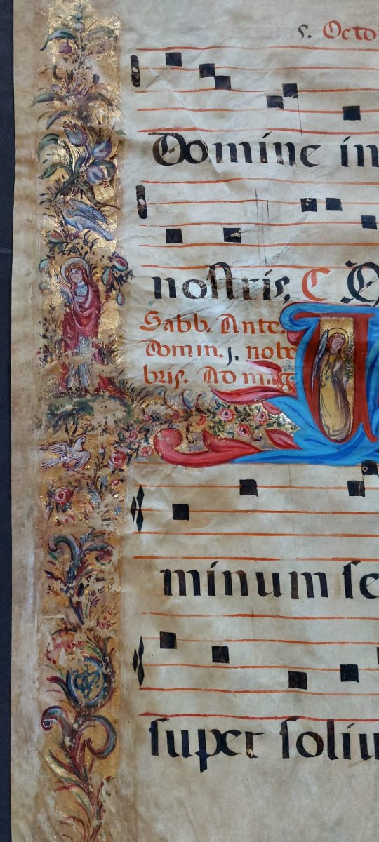 Illuminated Antiphonary On Parchment, 15th Century. Central Italy. 60 X 43 Cm.-photo-5