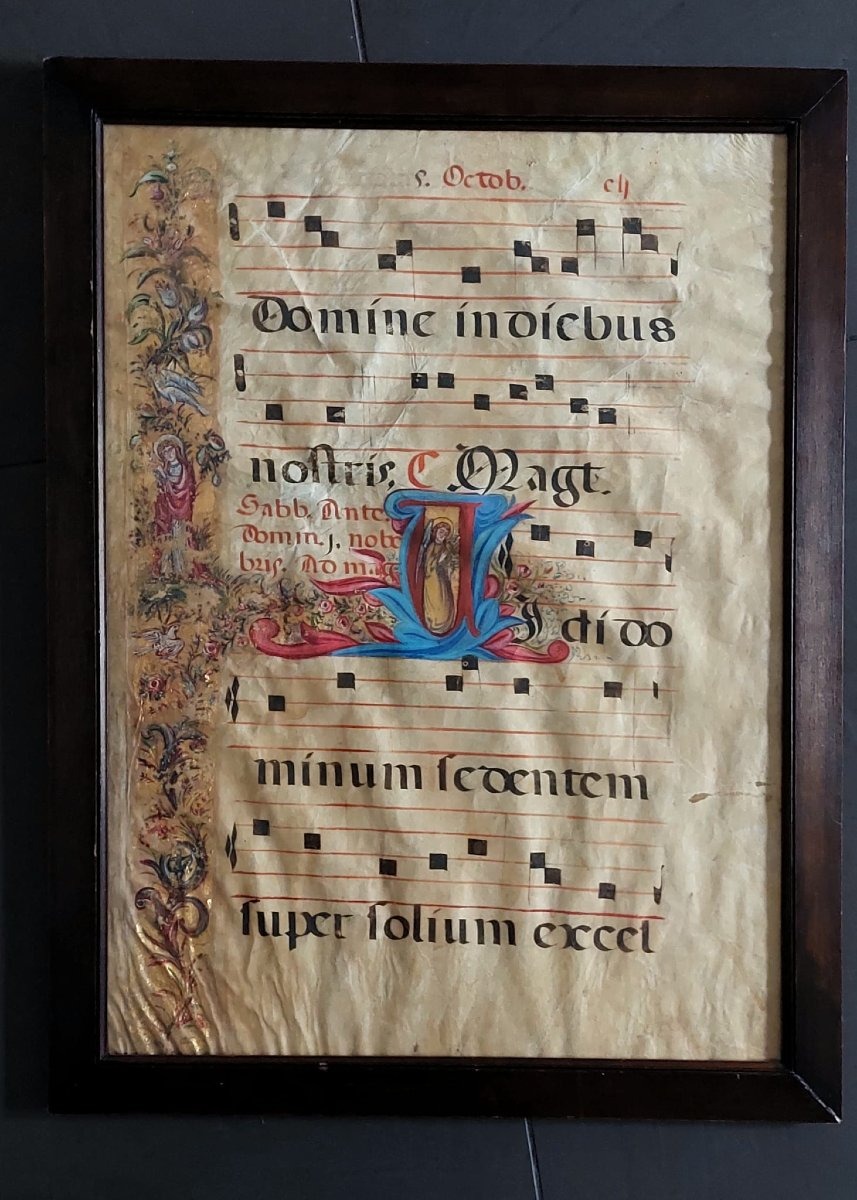 Illuminated Antiphonary On Parchment, 15th Century. Central Italy. 60 X 43 Cm.-photo-7