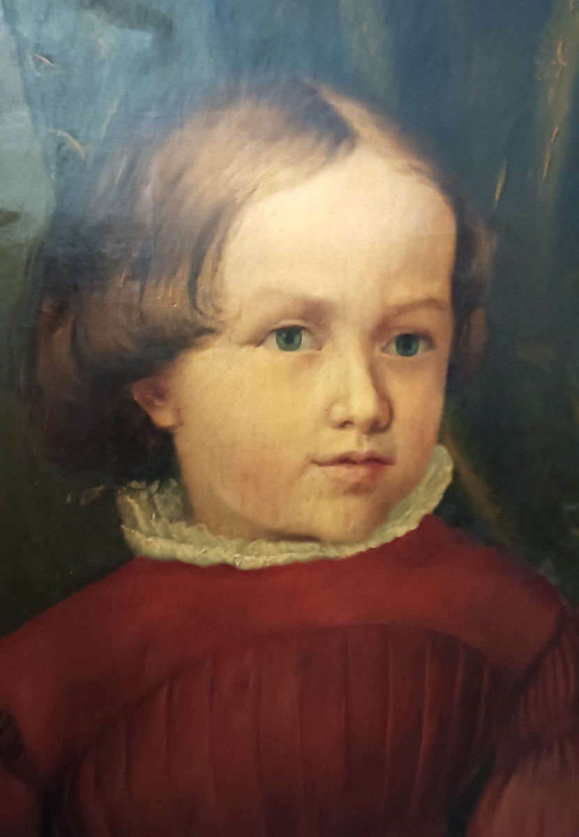 Peinture à l'huile sur toile, portrait, milieu du XIXe siècle -photo-2