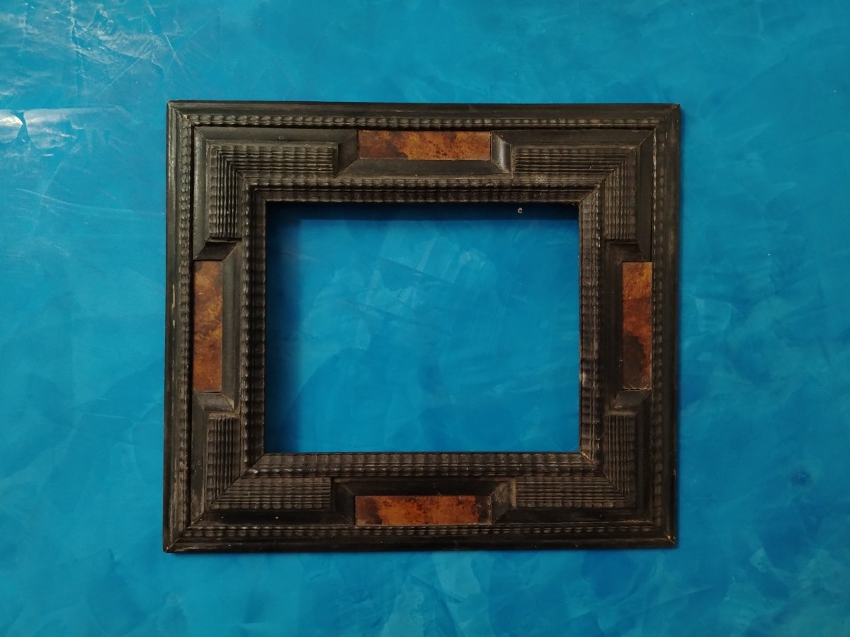 Ebony-stained Wood Guilloche, 19th Century-photo-3