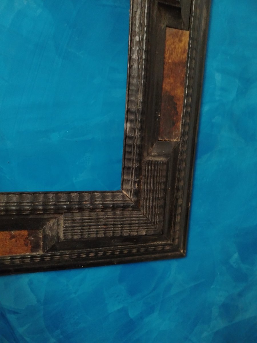 Ebony-stained Wood Guilloche, 19th Century-photo-1