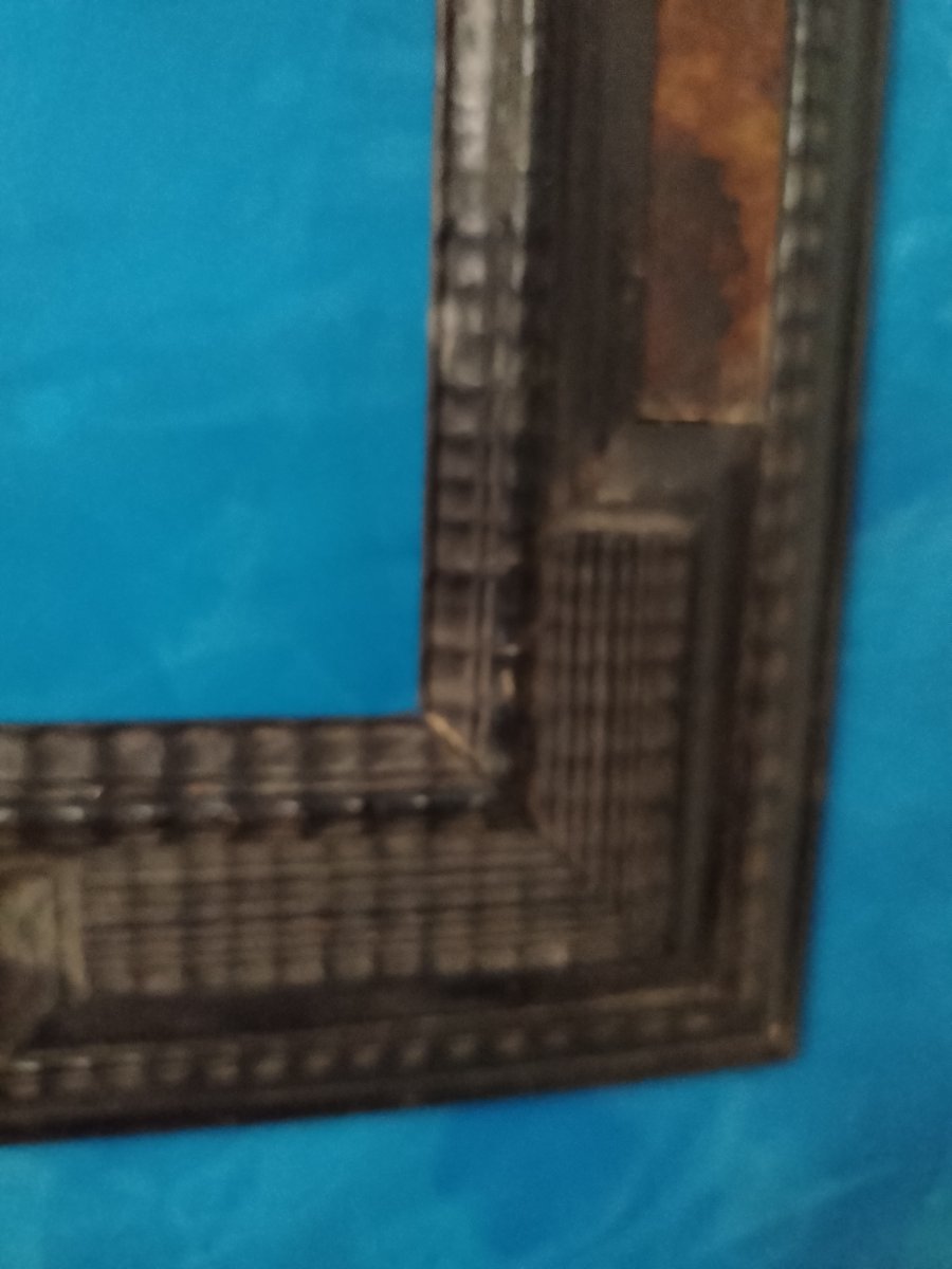 Ebony-stained Wood Guilloche, 19th Century-photo-4
