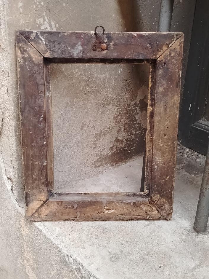 Antique Lacquered Wooden Frame From The 18th Century-photo-4