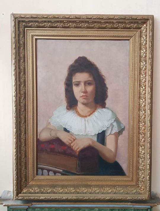 Oil On Canvas, Portrait Of A Woman, 1898—maurizio Barricelli (benevento, 1874–rome, 1931)