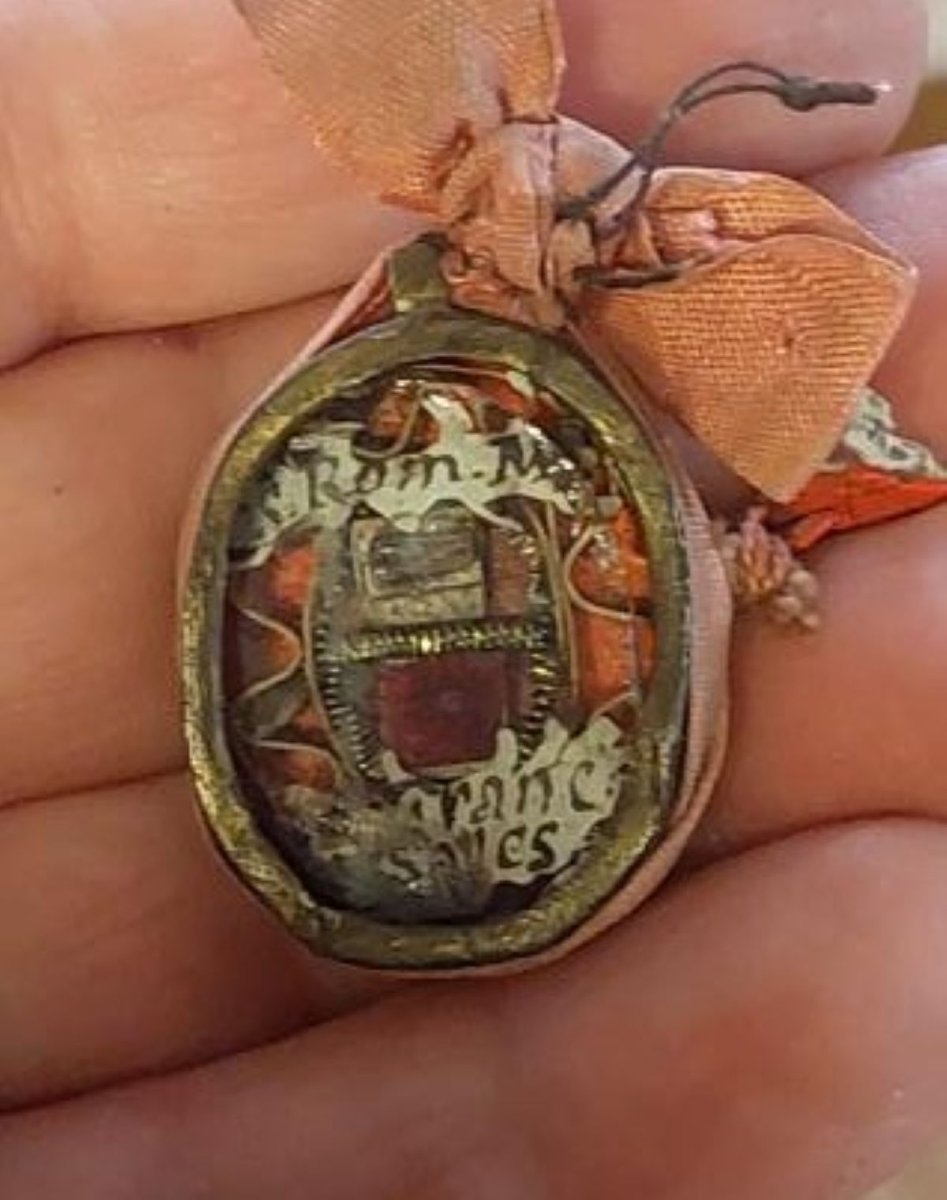 Antique Silver-plated Bronze Reliquary Containing The Relics Of Saint Romanus The Martyr And Saint Francis De Sales