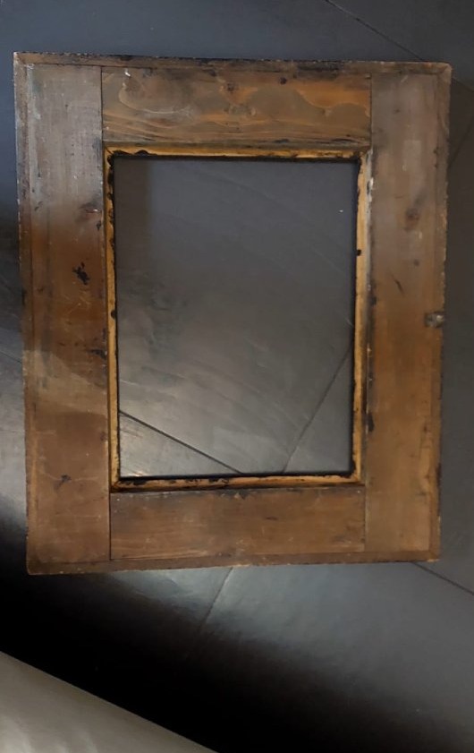  Cadre guilloché en bois ébonisé, d'origine italienne, seconde moitié du XIXe sièc-photo-4