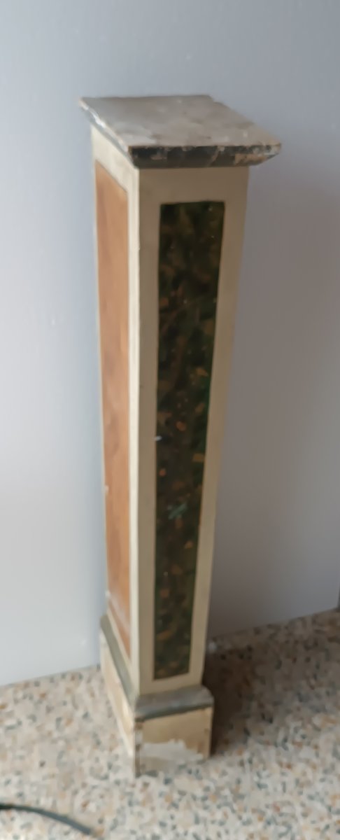 colonne en bois laqué fin XIXe siècle-photo-3