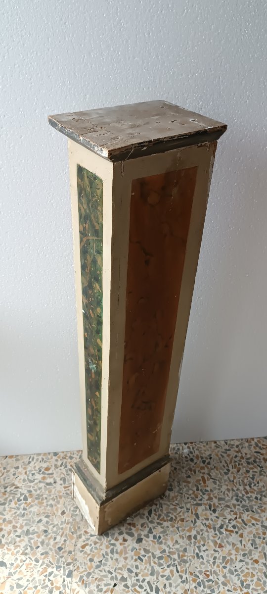 colonne en bois laqué fin XIXe siècle-photo-4