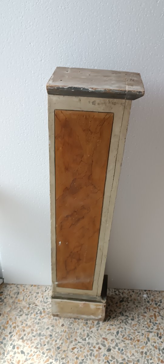 colonne en bois laqué fin XIXe siècle-photo-2