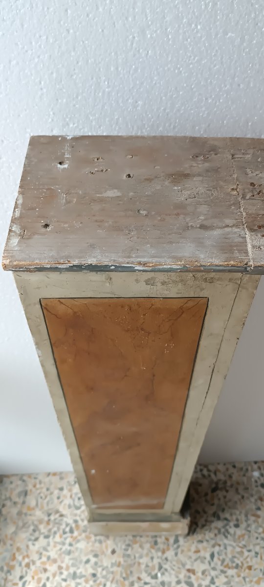 colonne en bois laqué fin XIXe siècle-photo-4