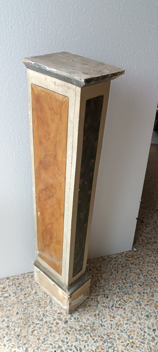 colonne en bois laqué fin XIXe siècle