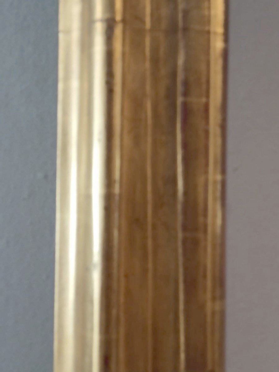 Grand Cadre Miroir Ancien Bois Doré fin 18ème Siècle Italie-photo-2