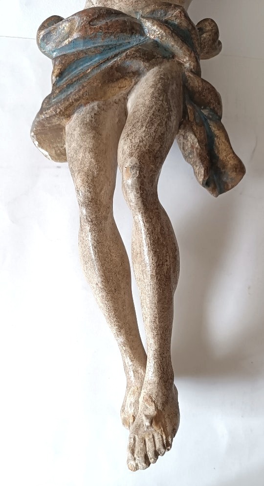 Antique Polychrome Wooden Figure Of Christ H.56 Cm-photo-4