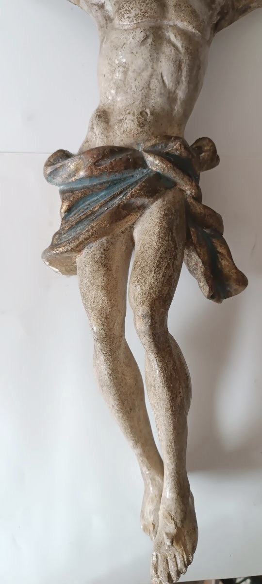 Antique Polychrome Wooden Figure Of Christ H.56 Cm-photo-1