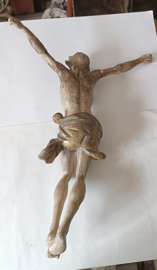 Antique Polychrome Wooden Figure Of Christ H.56 Cm-photo-5