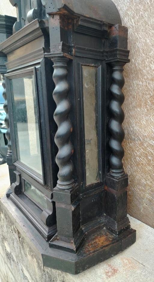 Antique Ebonized Wooden Display Case From The 17th Century H.87 Cm-photo-1