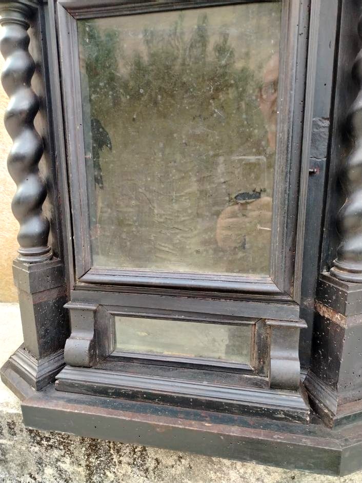 Antique Ebonized Wooden Display Case From The 17th Century H.87 Cm-photo-5