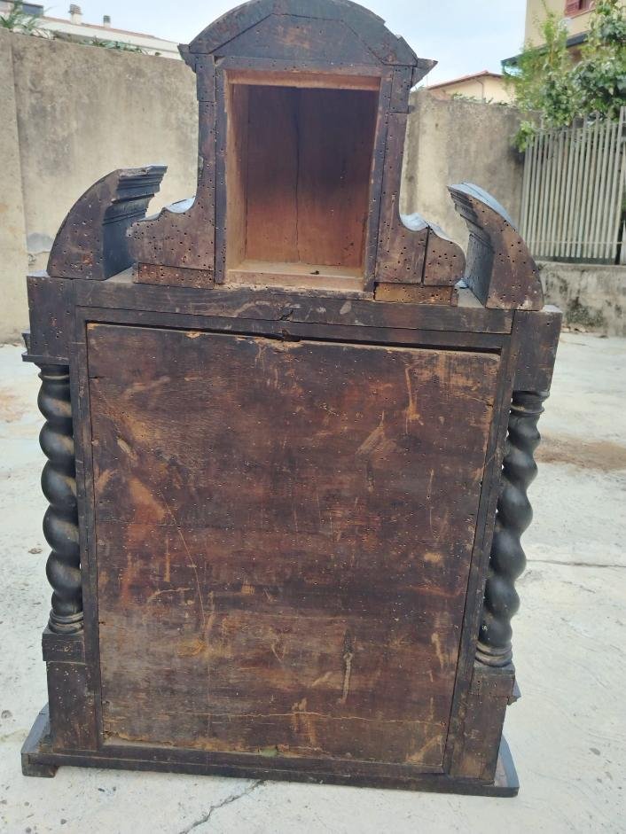 Antique Ebonized Wooden Display Case From The 17th Century H.87 Cm-photo-8
