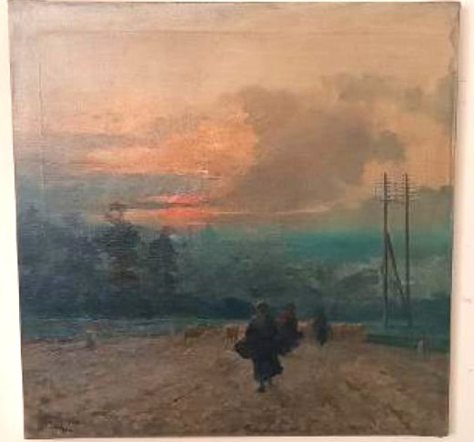 Oil Painting On Canvas Depicting A View Of Florence By Aurelio Catti (1895–1966)-photo-4