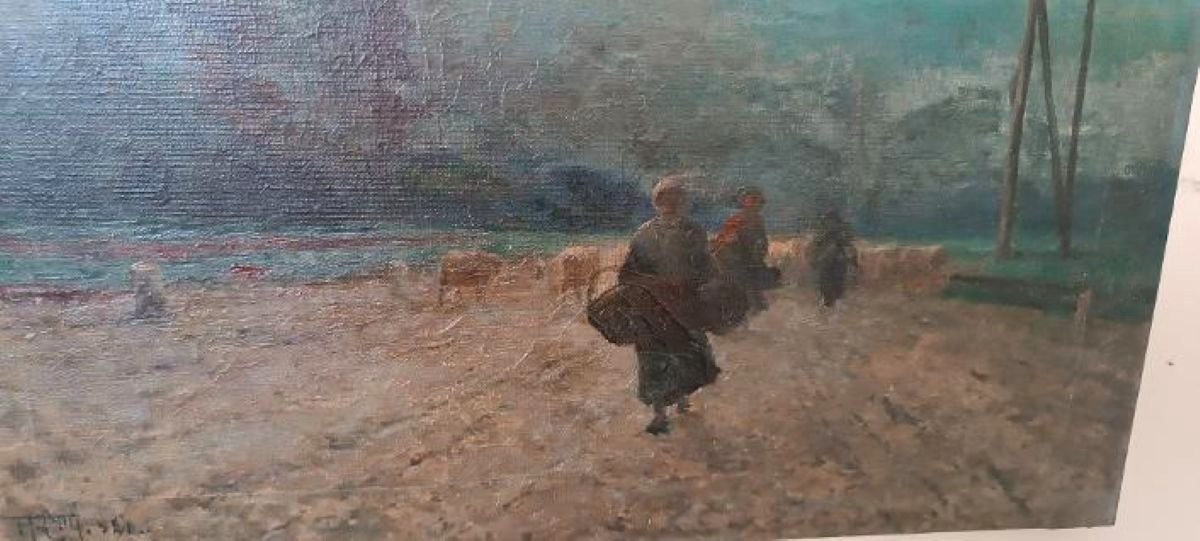 Oil Painting On Canvas Depicting A View Of Florence By Aurelio Catti (1895–1966)-photo-4