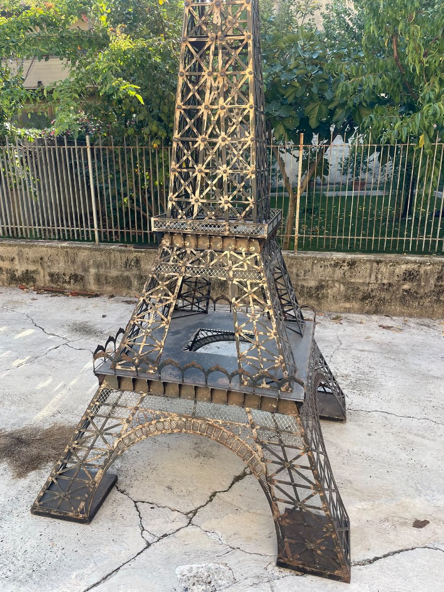 Incroyable modèle de la tour Eiffel en fer, 340 cm, démontable en 3 parties-photo-4